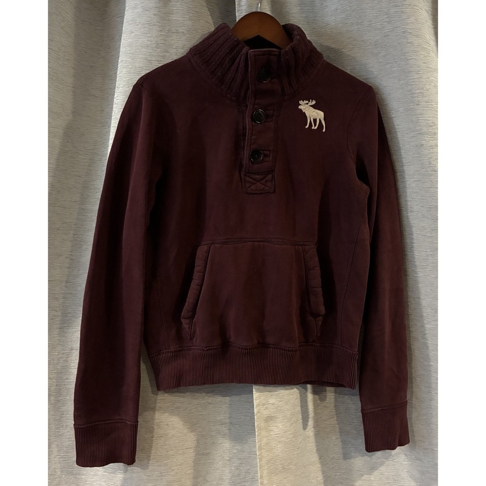 Vtg 90s Y2K Abercrombie &‎ Fitch Mens Small Muscle Heavy Henley Sweatshirt